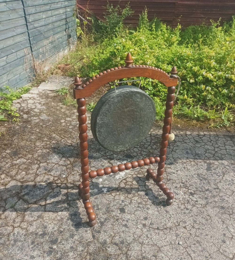 Victorian bobbin framed dinner gong.  View II