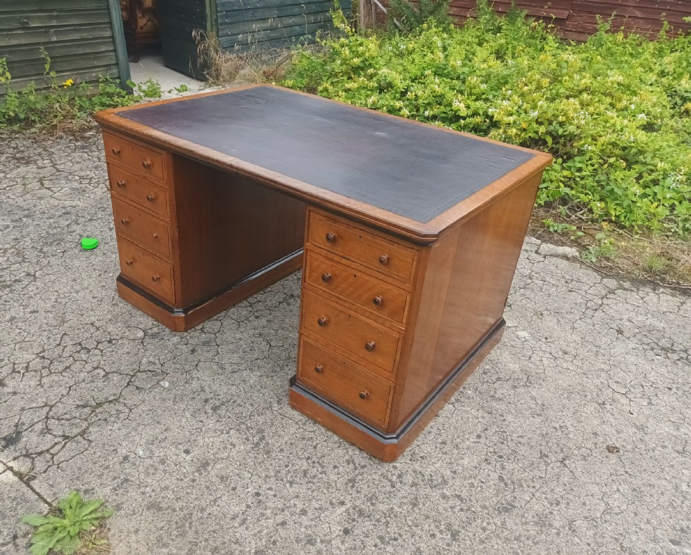 Victorian kneehole pedestal partners desk. View II