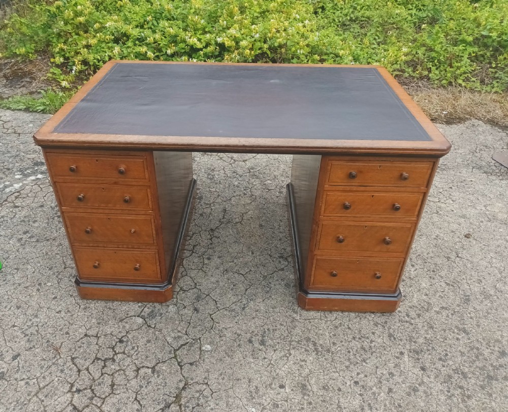 Victorian kneehole pedestal partners desk. View III