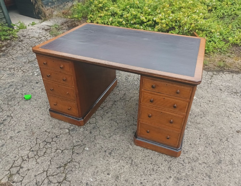 Victorian kneehole pedestal partners desk. View VII
