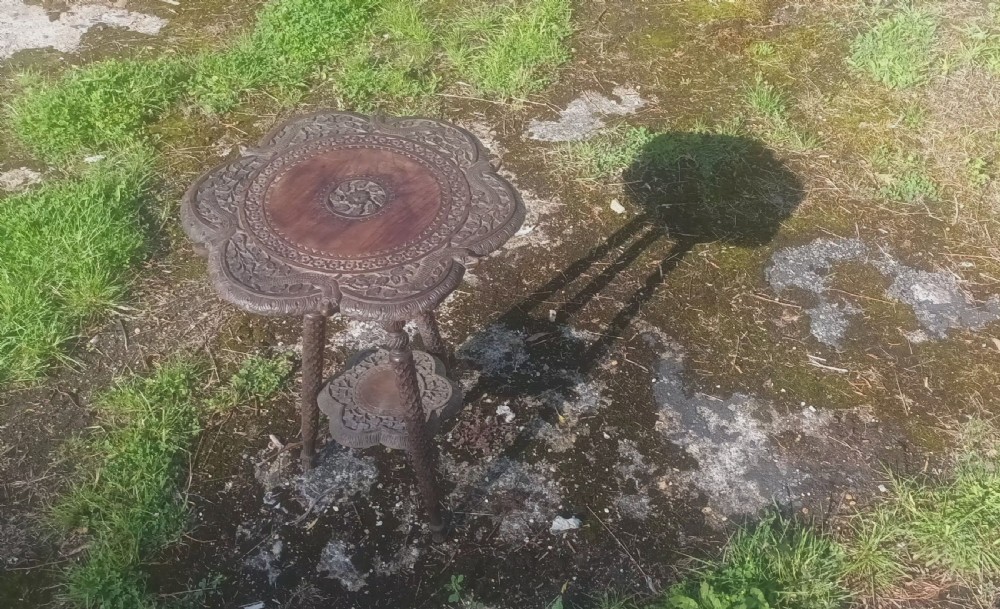 Carved 19th century Anglo Indian occasional table View IV