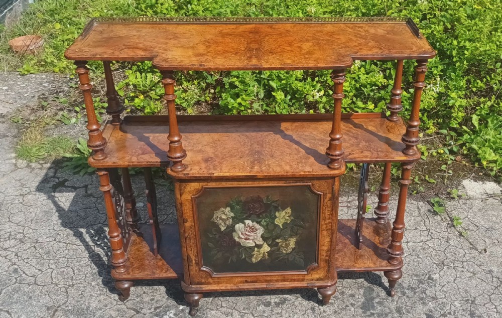 Victorian walnut side cabinet  View III