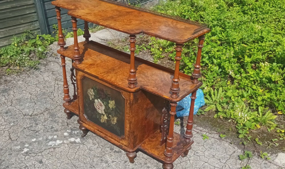 Victorian walnut side cabinet  View XII