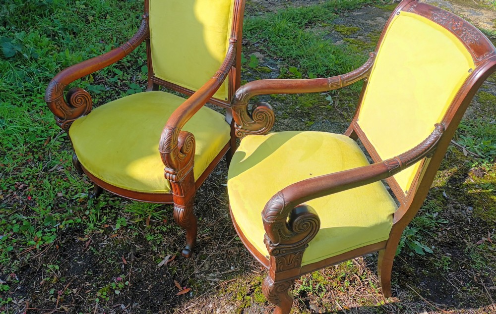 Pair of 19th century French Fauteuil armchairs.  View XII