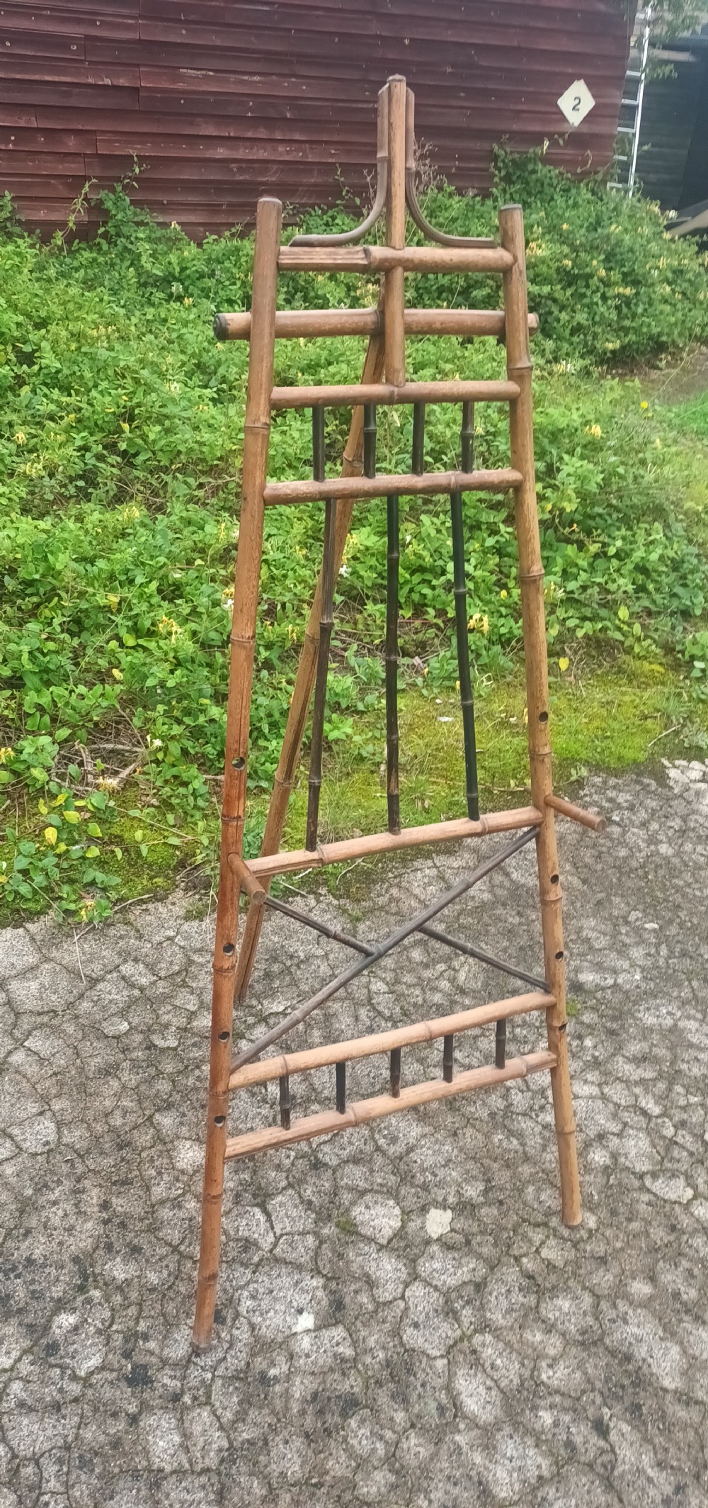 Late Victorian bamboo picture display easel.