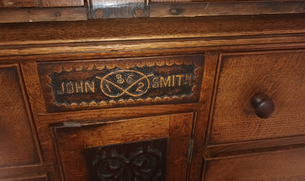 Victorian oak house keepers cupboard from the John Smiths brewery.  View VII