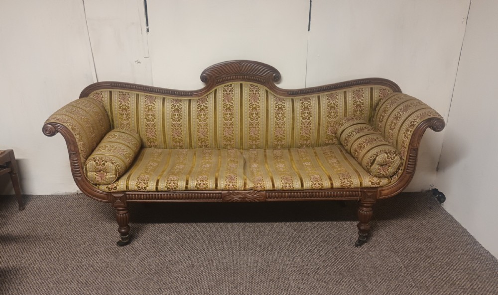 Elegant Regency scroll end chaise longue.  View II