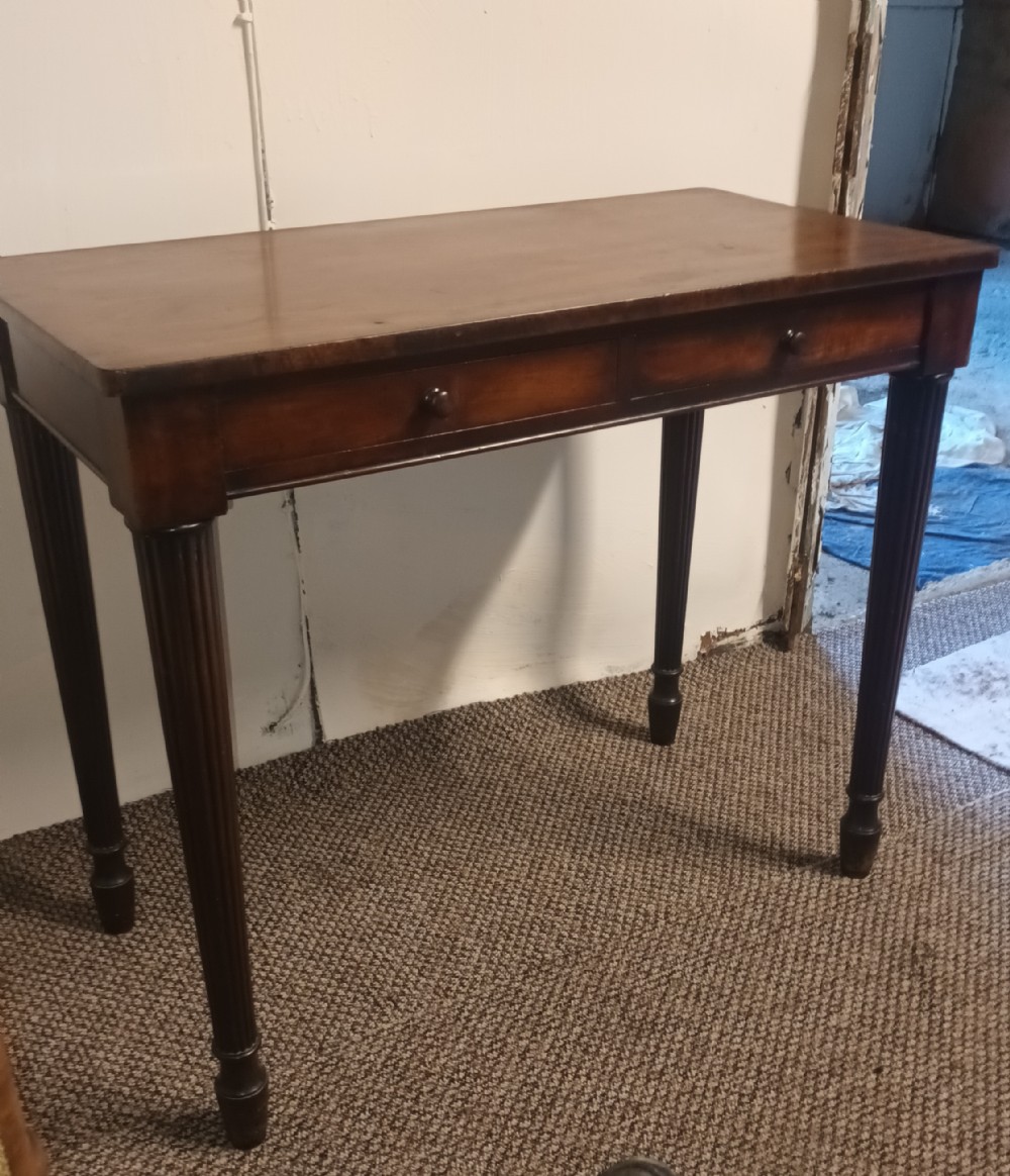 Late mahogany 2 drawer side table.