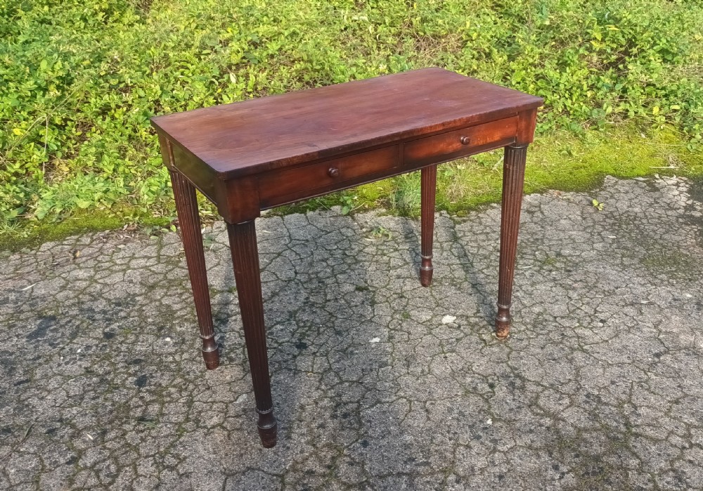 Late mahogany 2 drawer side table. View VII