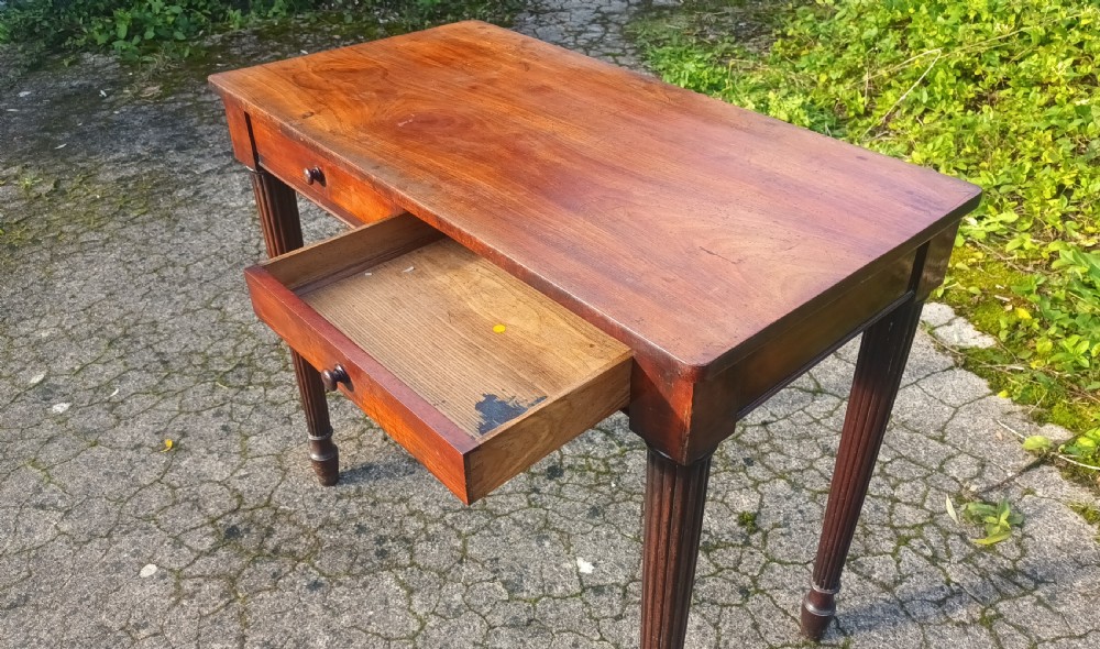 Late mahogany 2 drawer side table. View VIII