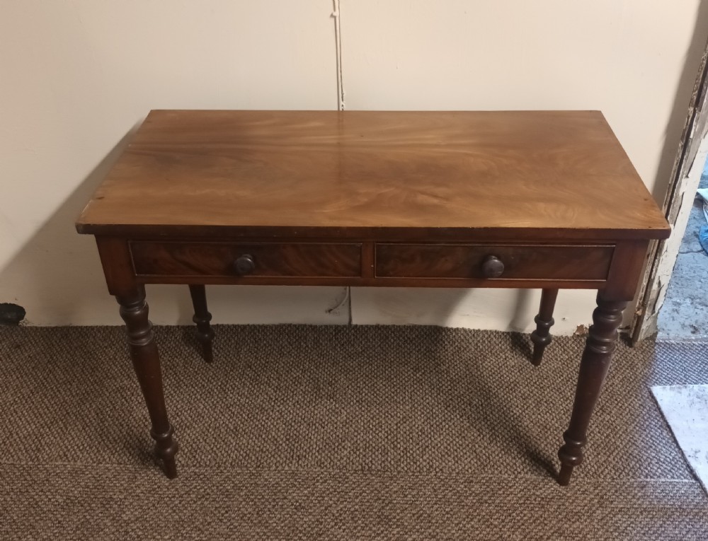 Mid 19th century mahogany 2 drawers side table.  View IV