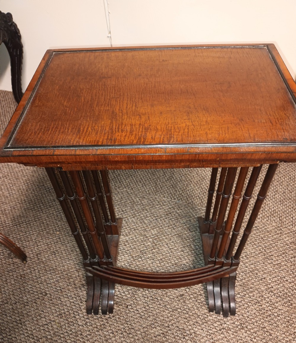 Nest of 4 mahogany occasional table. View III