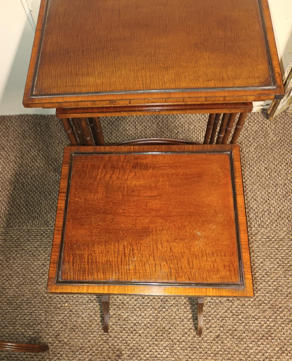Nest of 4 mahogany occasional table. View VIII
