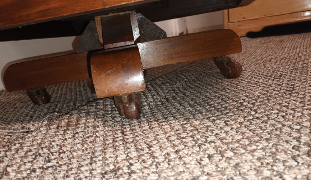 Late Victorian walnut revolving bookcase.  View V