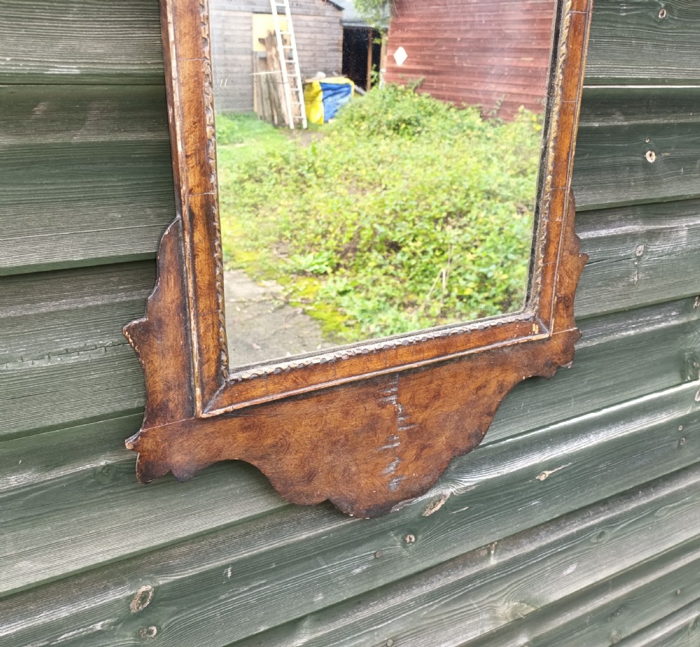 Queen Anne style walnut wall mirror.  View VII