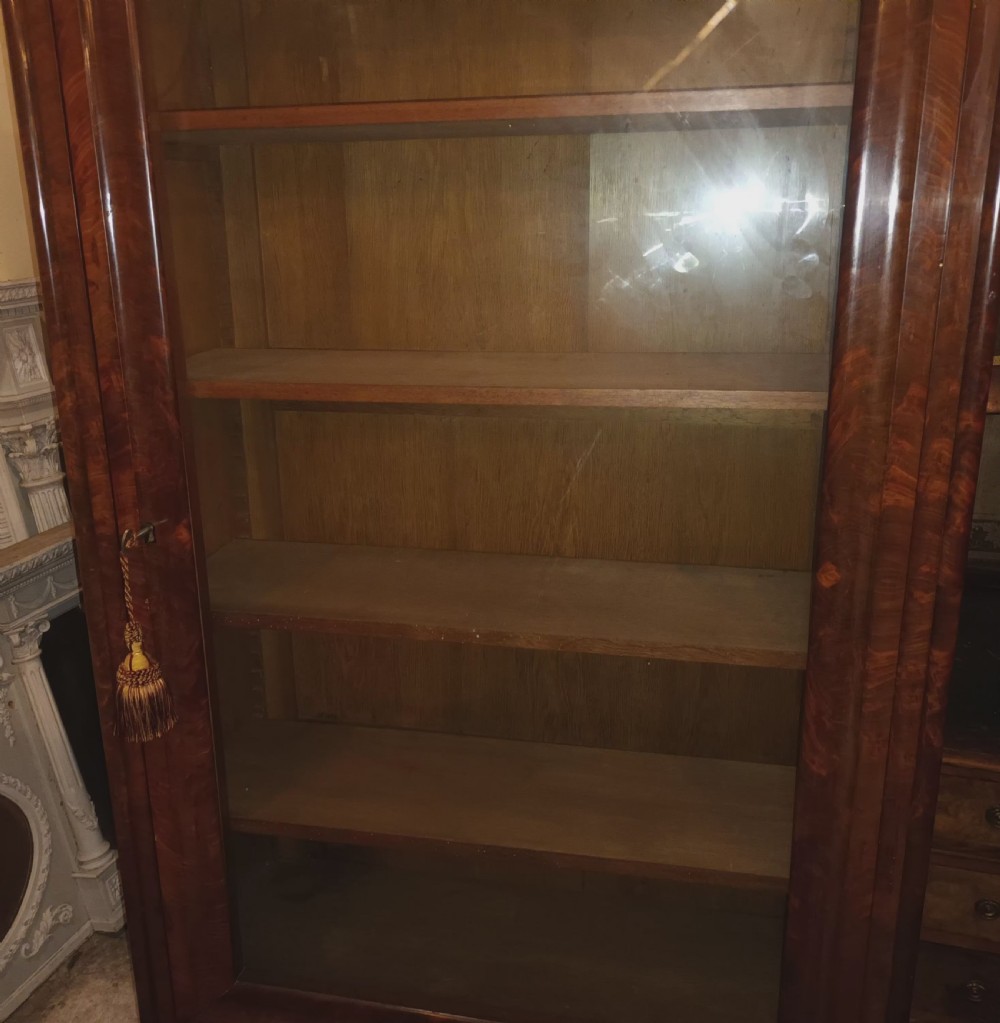 19th century French mahogany bookcase cabinet.  View VI