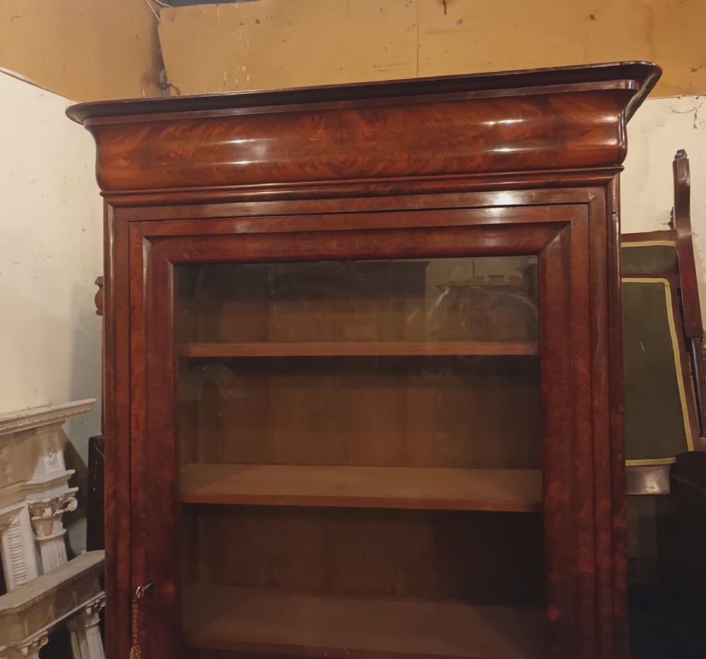 19th century French mahogany bookcase cabinet.  View VIII