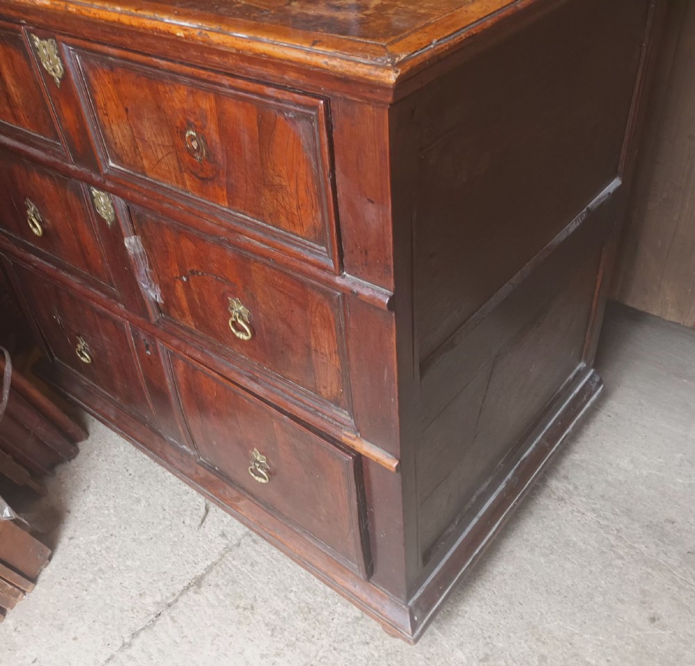 17th century yew,oak and elm chest of drawers. View X