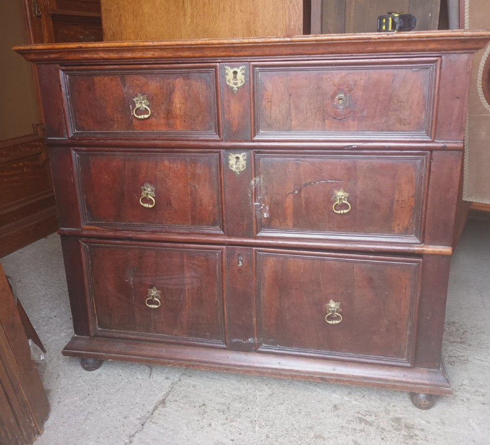 17th century yew,oak and elm chest of drawers. View XIII