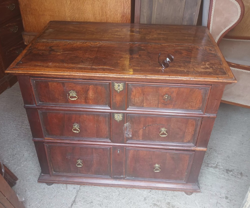17th century yew,oak and elm chest of drawers. View XVIII