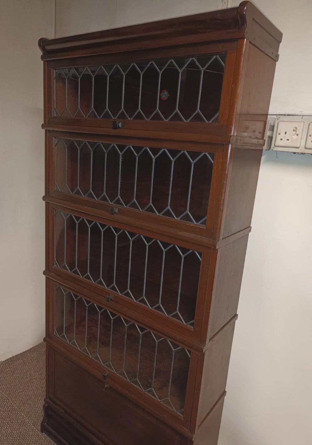 Mahogany 5 tier Globe Wernicke bookcase.  View VII