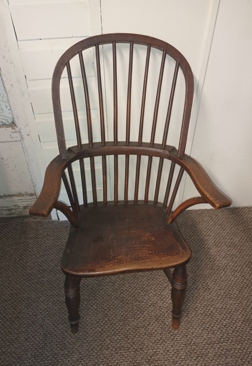 Good original mid 19th century stick Windsor armchair.  View II