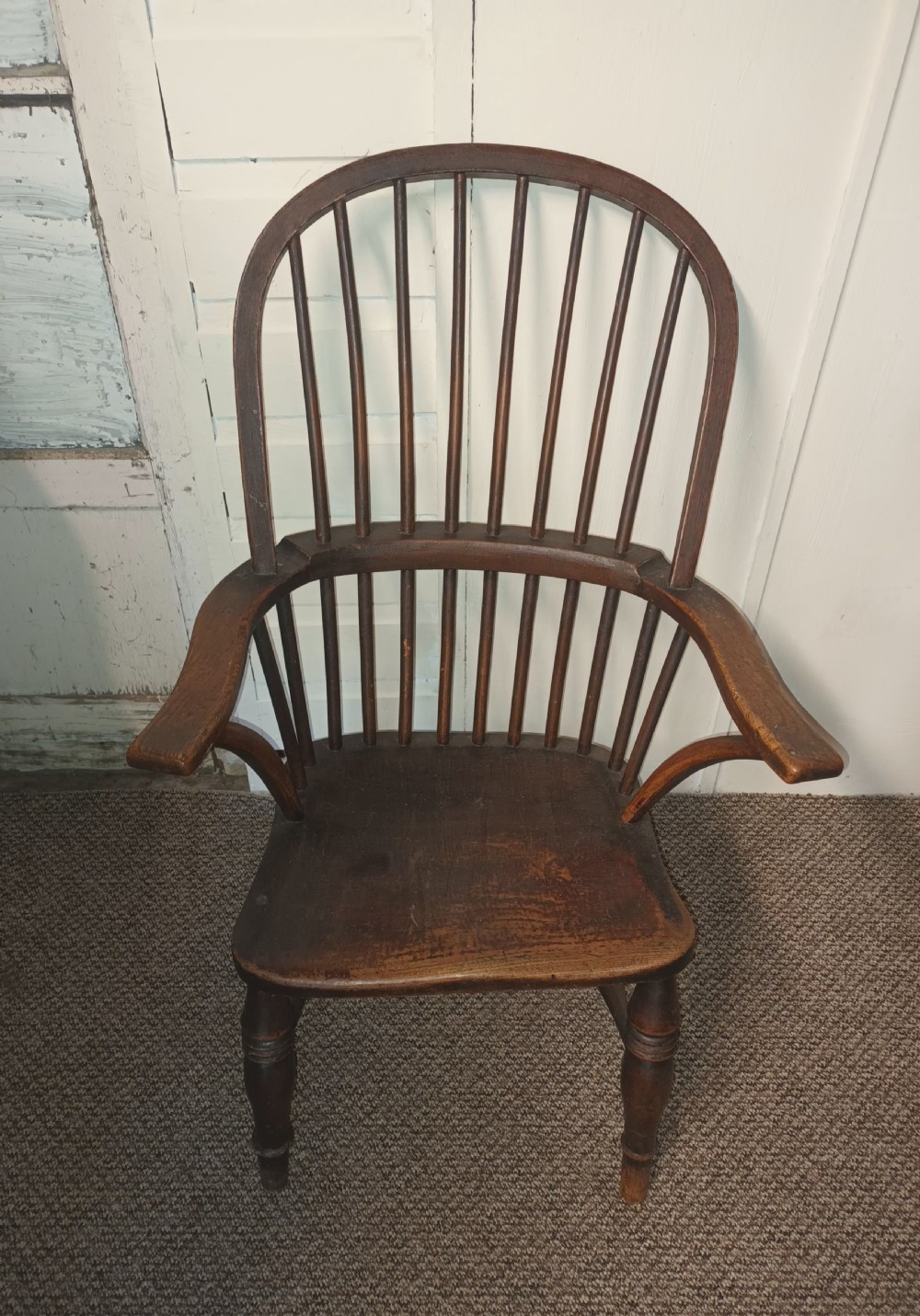 Good original mid 19th century stick Windsor armchair.  View III