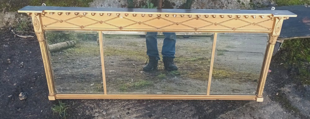 19th century triple plate overmantel mirror. 