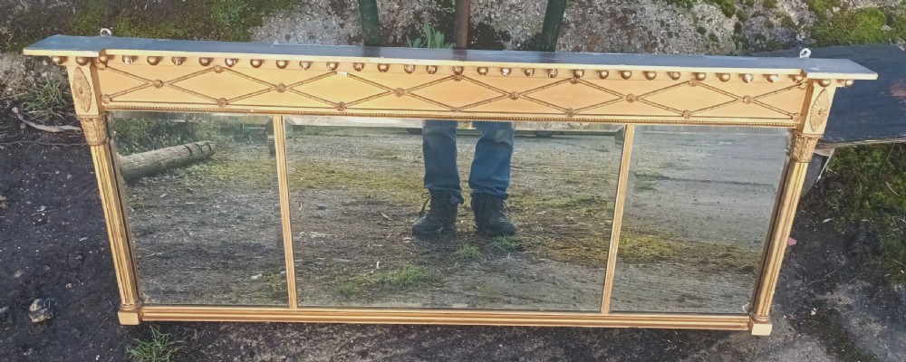 19th century triple plate overmantel mirror.  View III