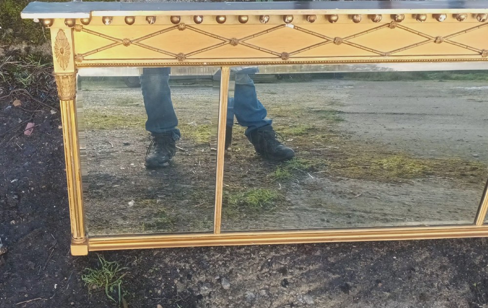 19th century triple plate overmantel mirror.  View IV