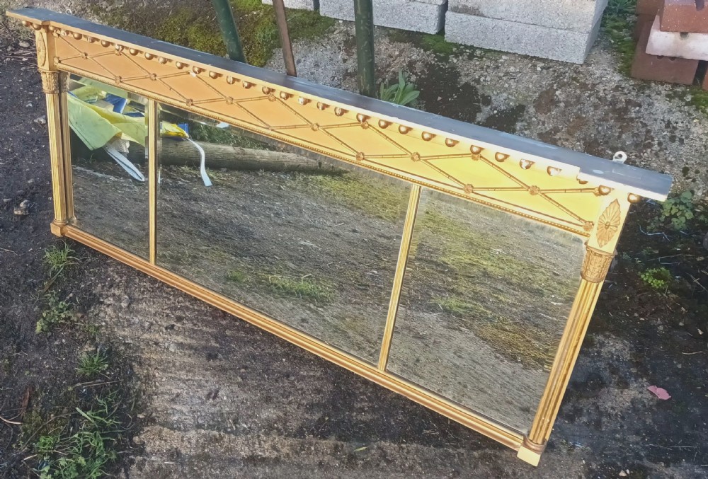 19th century triple plate overmantel mirror.  View V