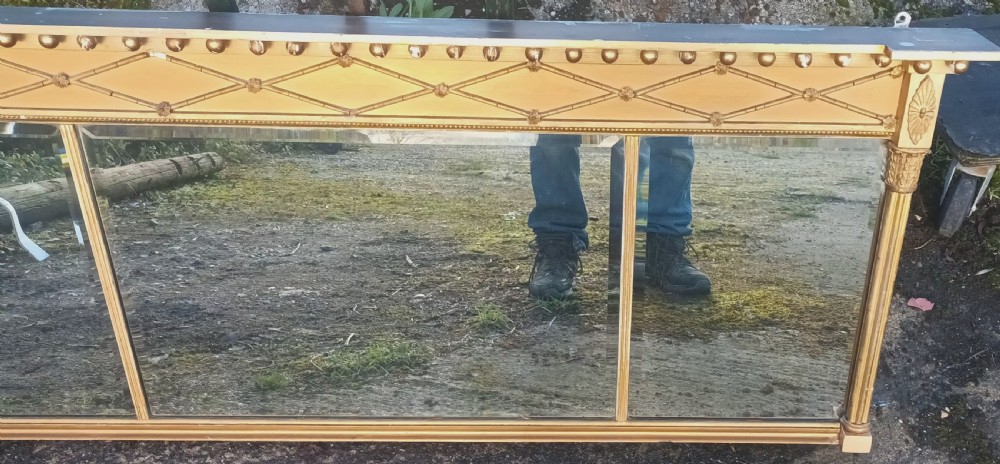 19th century triple plate overmantel mirror.  View VI