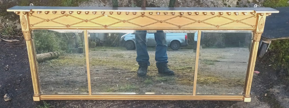 19th century triple plate overmantel mirror.  View VII