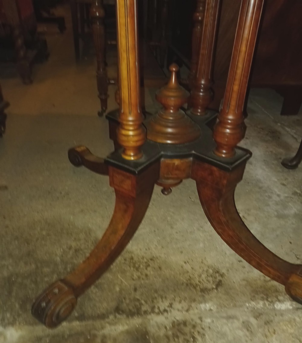 Victorian inlaid oval walnut centre table  View VI