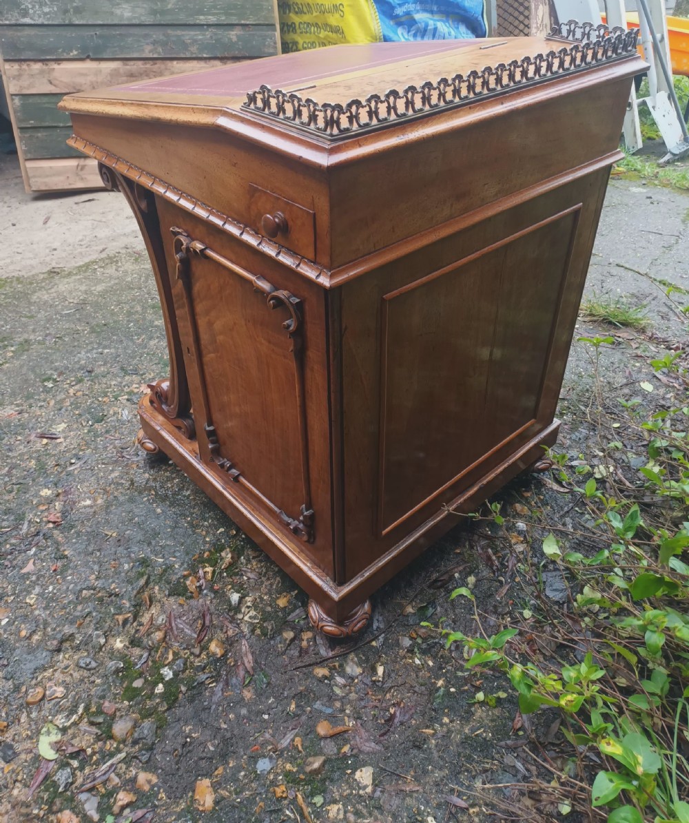 Mid Victorian walnut Davenport  View II