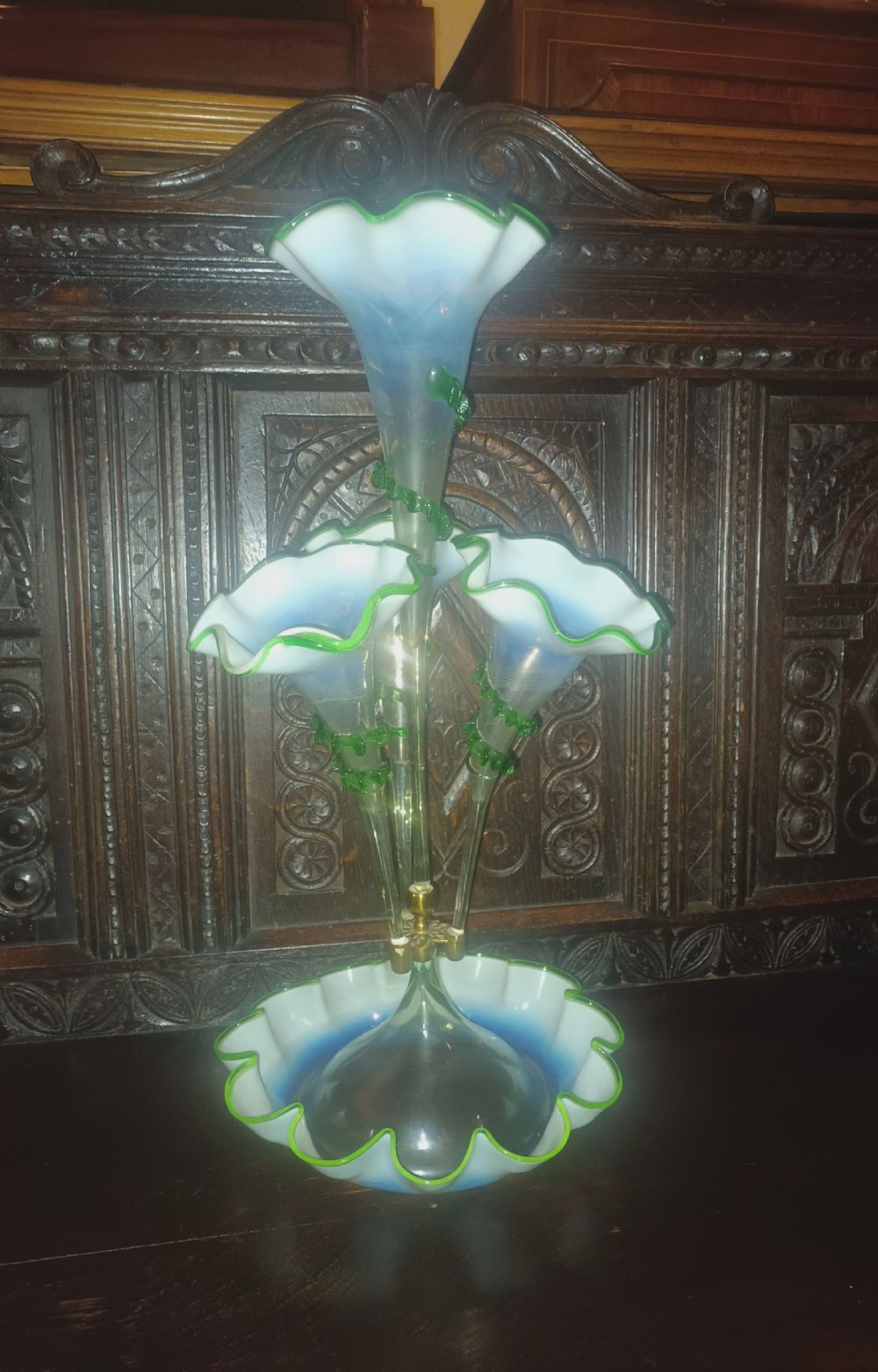 Victorian glass epergne.  View II