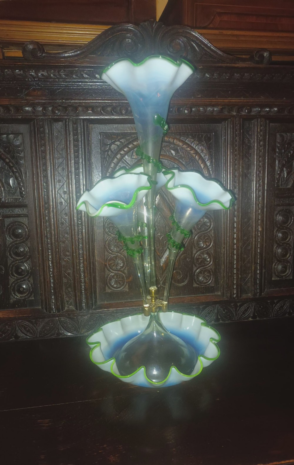 Victorian glass epergne.  View III