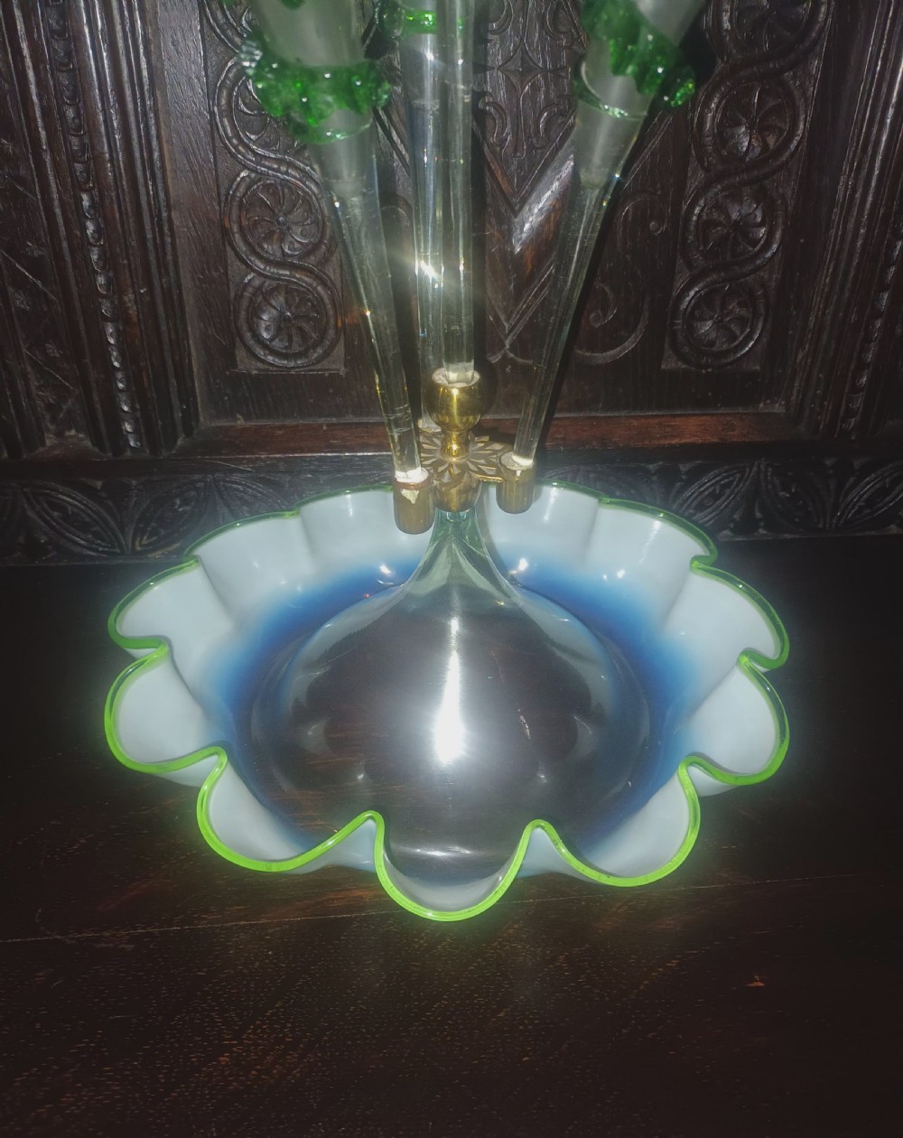 Victorian glass epergne.  View IV