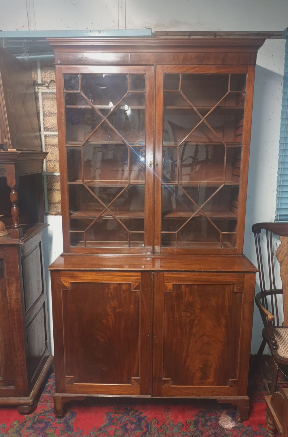 Regency mahogany bookcase cabinet  View II