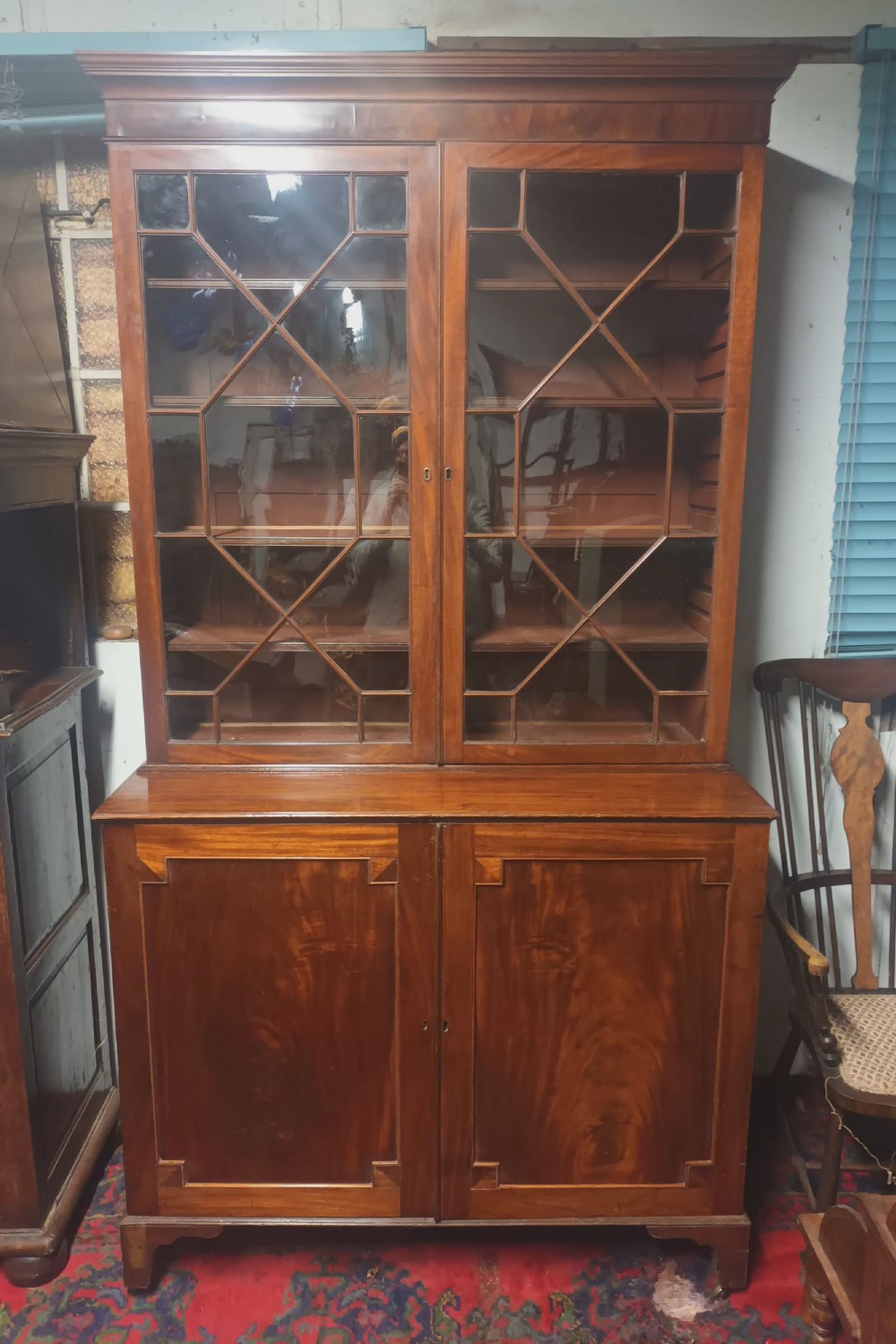Regency mahogany bookcase cabinet  View IV