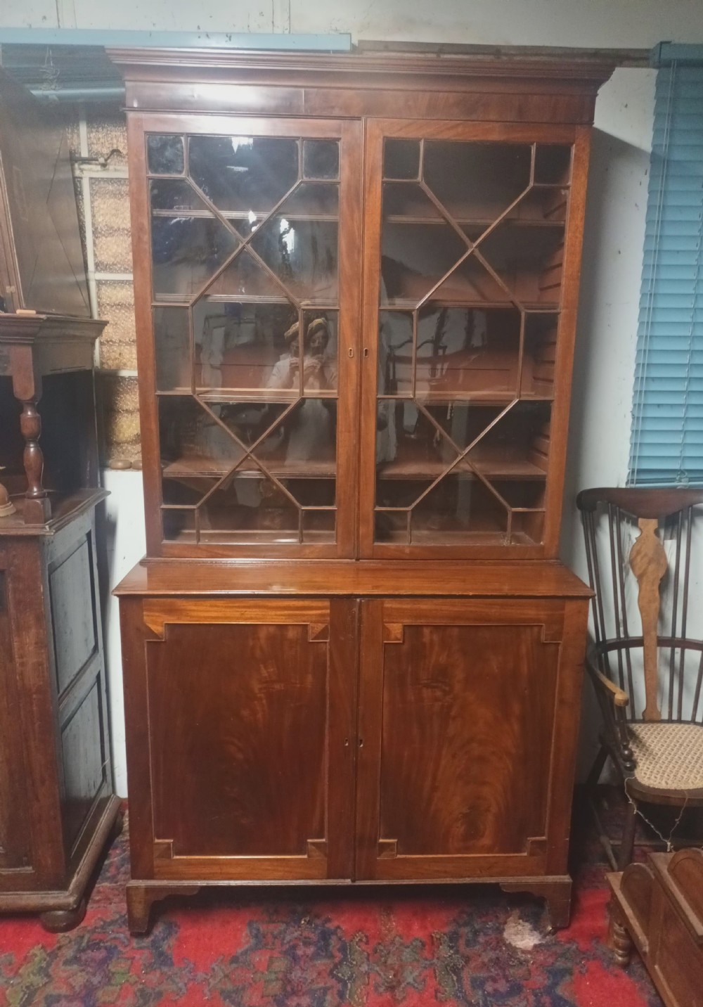 Regency mahogany bookcase cabinet  View VI