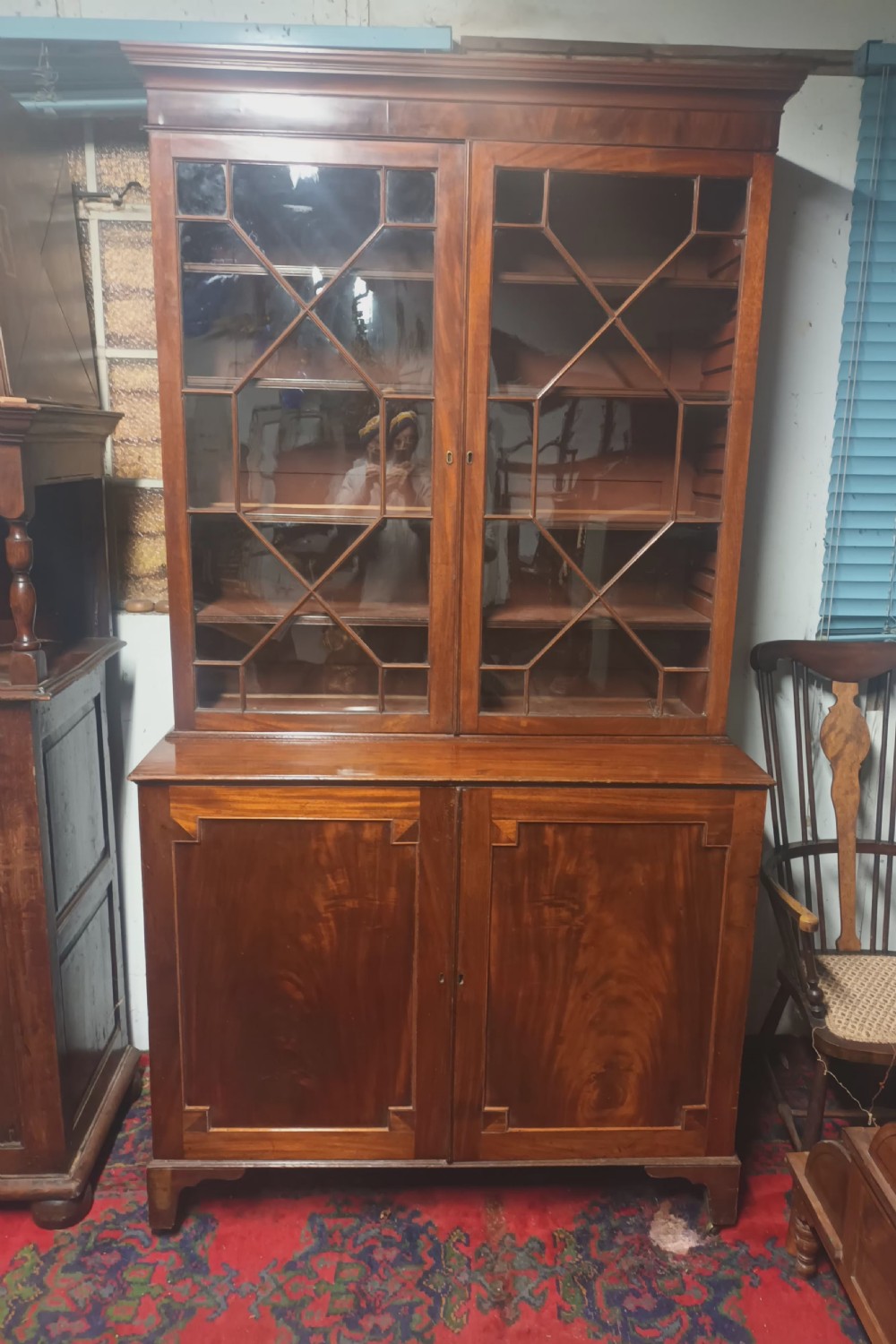 Regency mahogany bookcase cabinet  View VII