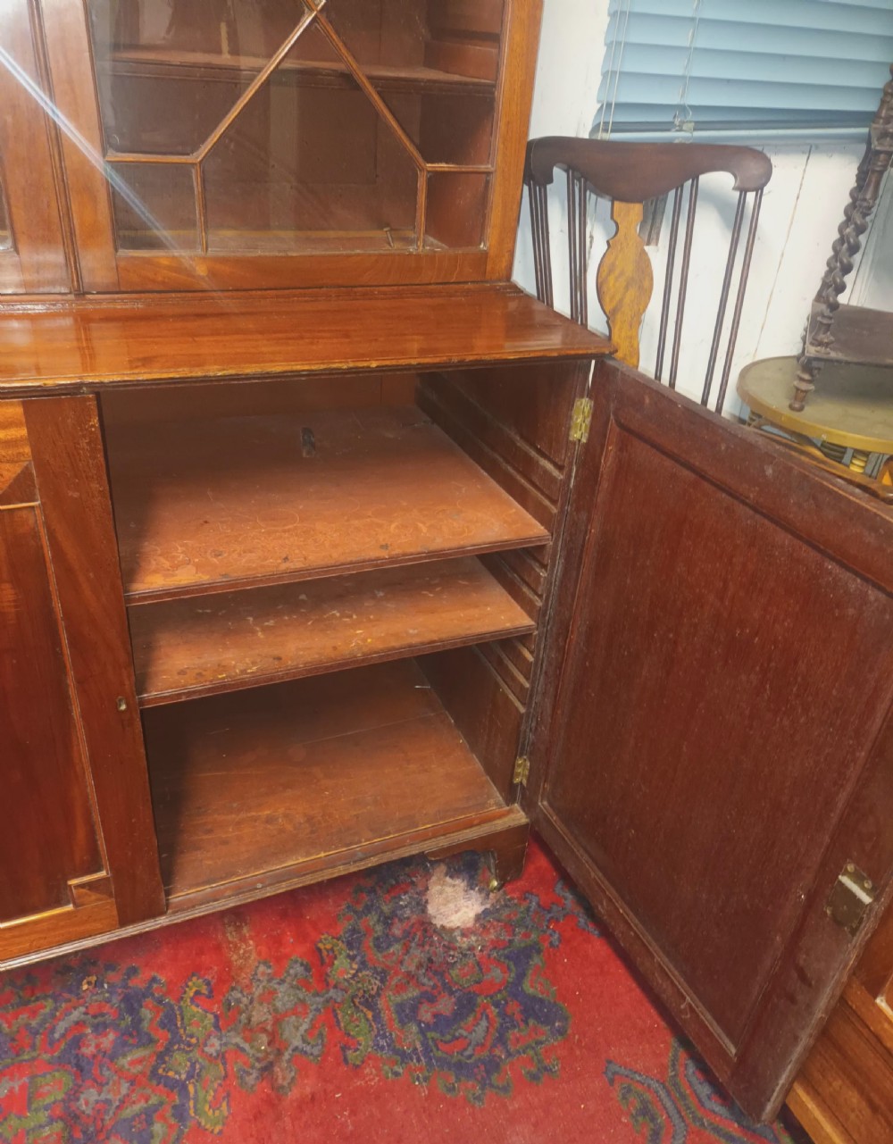 Regency mahogany bookcase cabinet  View X