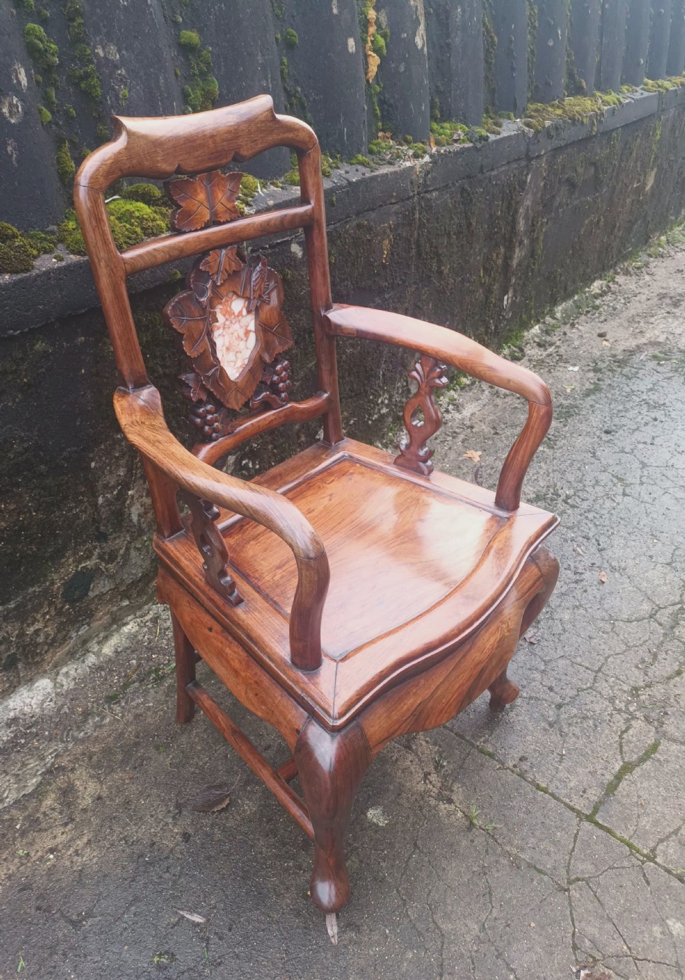 Carved Chinese armchair.  View III