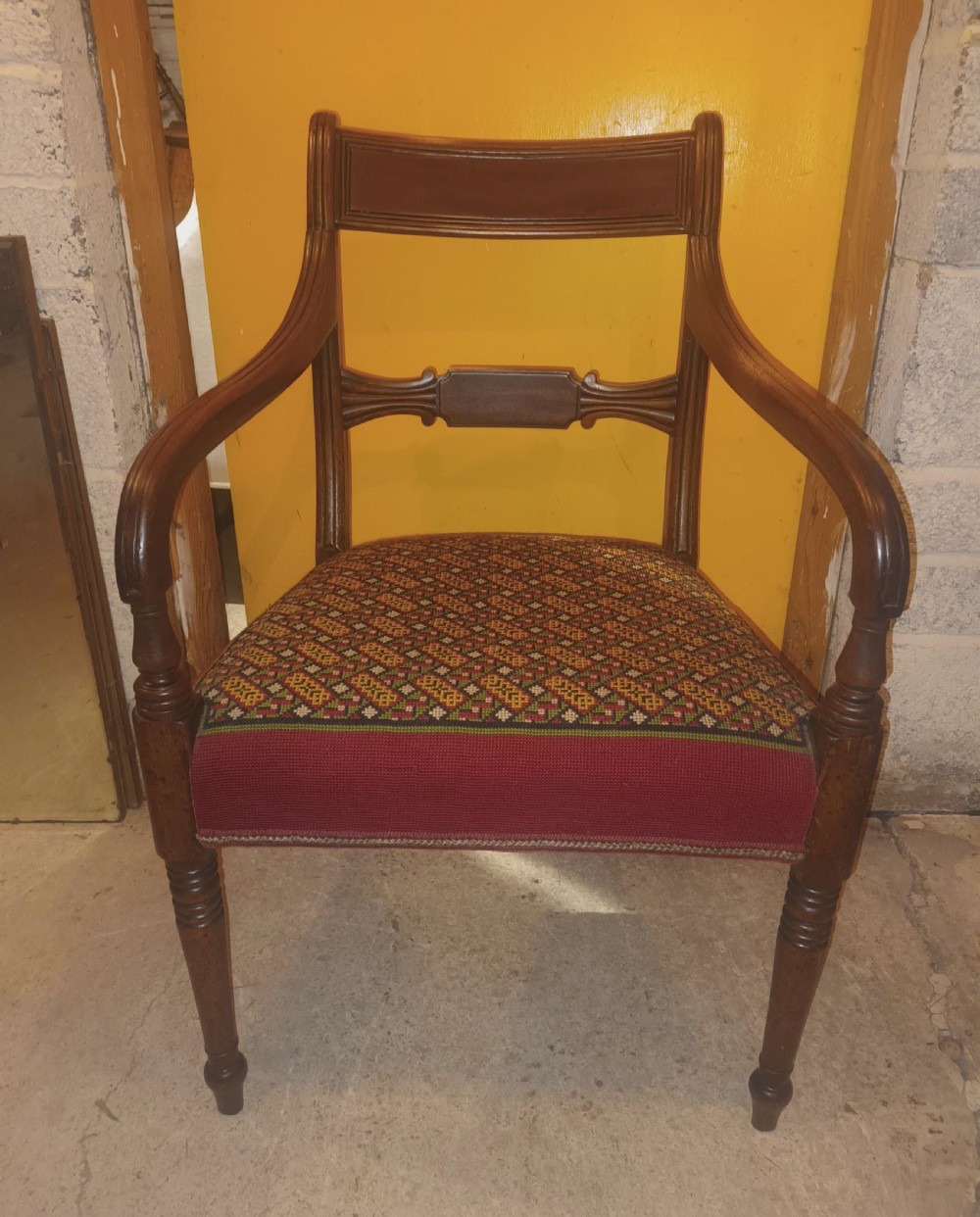 Regency mahogany desk armchair. 