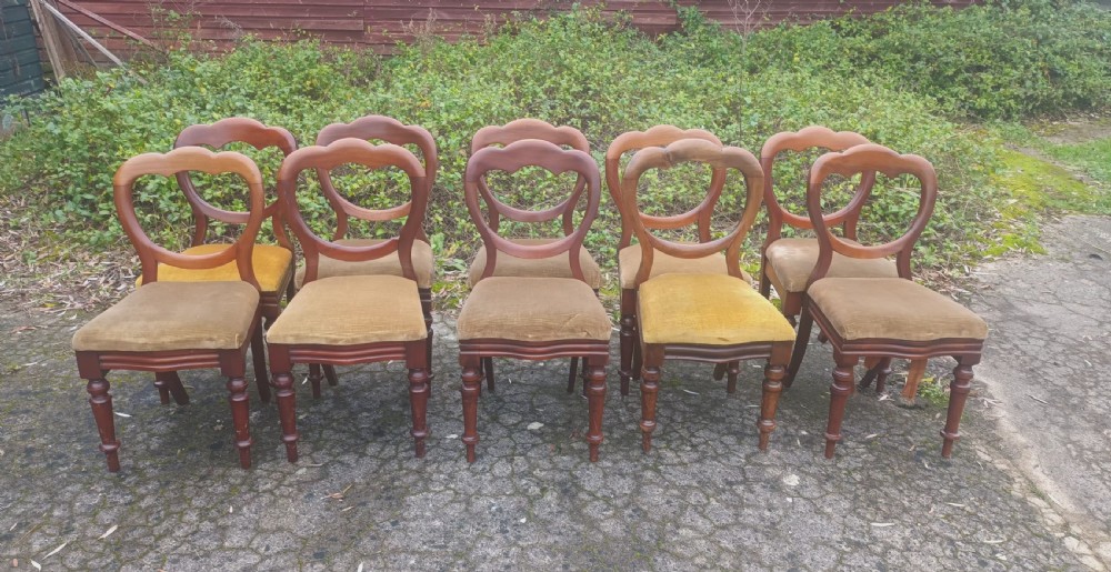 10 late Victorian dining chairs