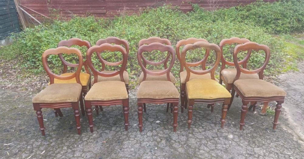 10 late Victorian dining chairs View X