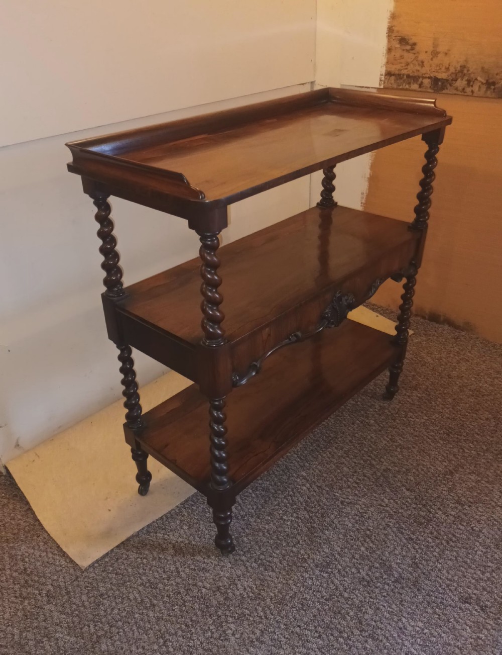 Mid Victorian 3 tier rosewood etagere. 