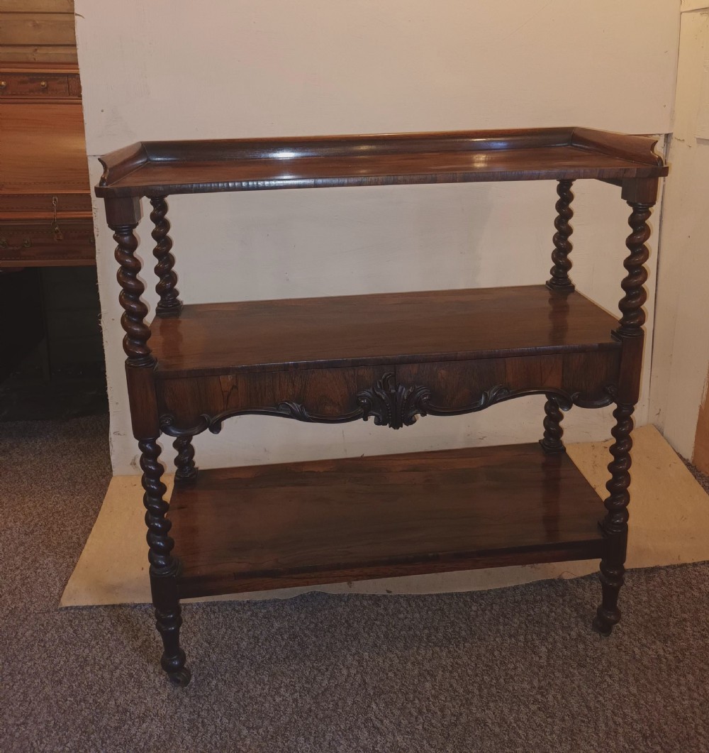 Mid Victorian 3 tier rosewood etagere.  View V