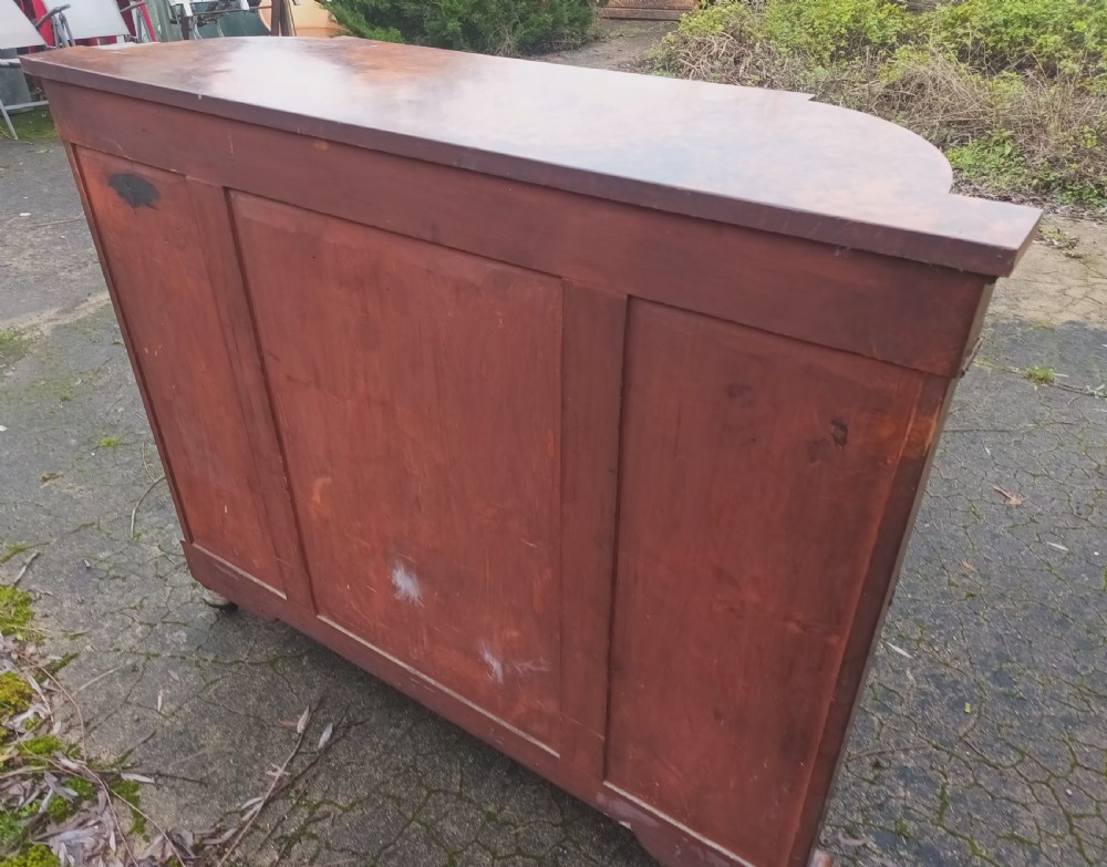Victorian inlaid walnut credenza with gilt metal mounts.  View VI